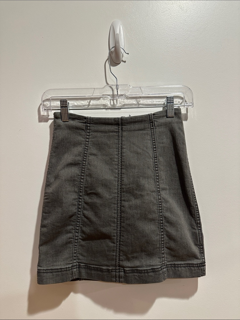 Free People Classic Grey Panel Mini Skirt